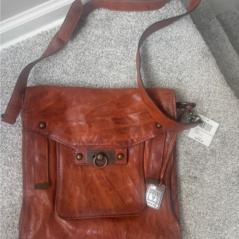 Frye Cognac Leather Crossbody Bag